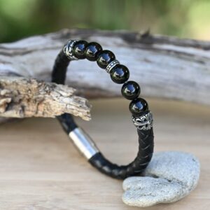 Hilpharakas Nahast Käevõru "Glossy Onyx"